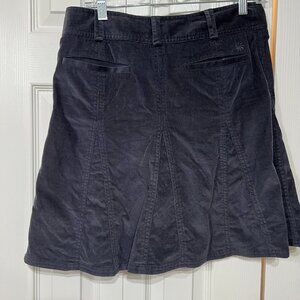 Athleta Mini Skirt 4 Navy Corduroy Casual Athletic Aline Zip Snap Drawstring 18"